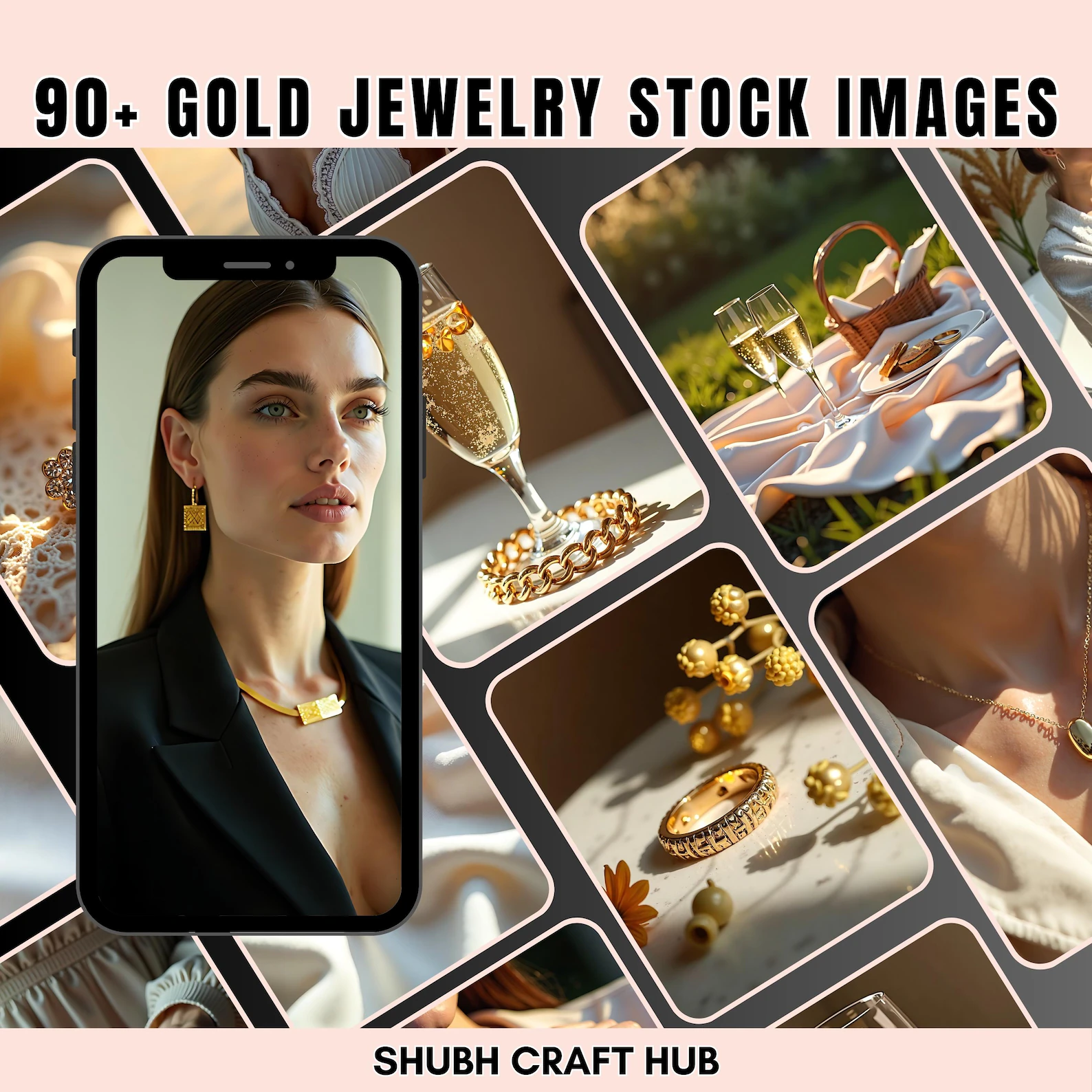 Gold Jewelry Stock Photos Bundle